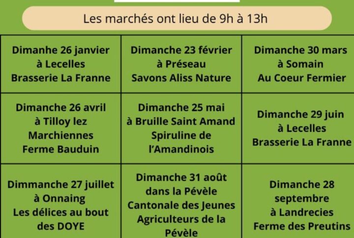 PROCHAIN MARCHÉ 2025
